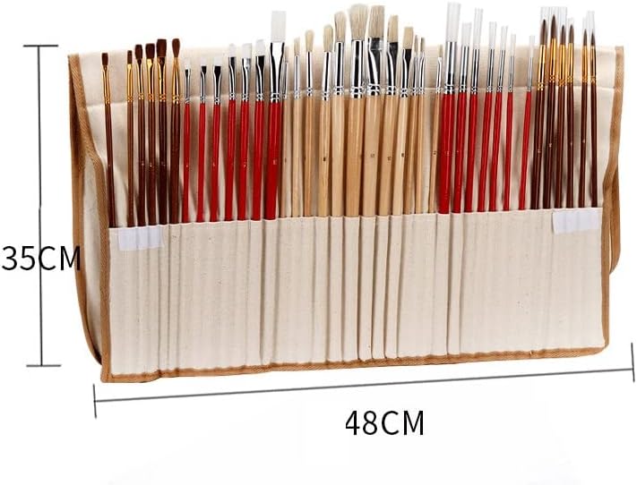 SDGH 38 komadni Set četkica Platnena torba duga drvena ručka Akvarelno ulje za farbanje potrepštine