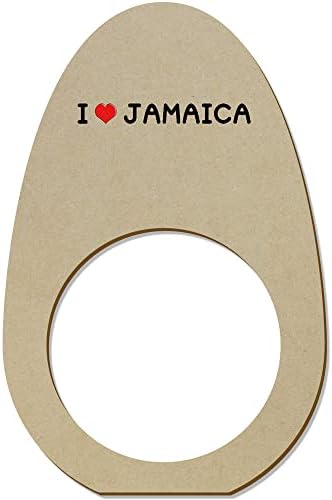 Azeeda 5 x 'Volim Jamaica' drvene prstenove / držače salveta