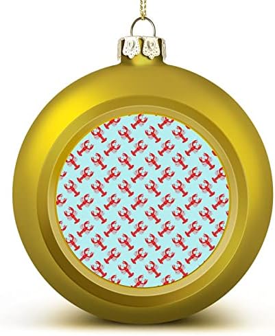 Okean crveni jastog Božić kugle Ornament Shatterproof za čari Božić Tree Hanging ukras