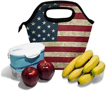 Vipsk torba za ručak za odrasle / muškarce/žene / djecu,kutija za ručak drevne američke zastave, vodootporna