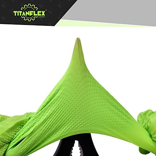 Titanflex Thor Grip Heavy Duty Green Industrial Nitril rukavice sa podignutim dijamantskim teksturom, 8-mil,