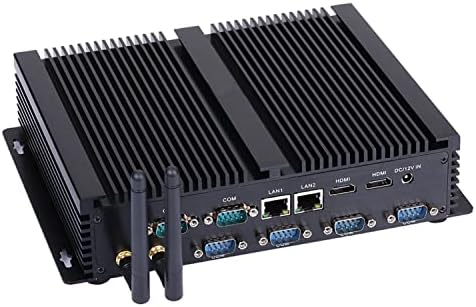 HUNSN industrijski računar bez ventilatora, Mini računar, Intel Celeron 2955U, IM04, 2 x HDMI, 2 x LAN, 6 x COM RS232, 4 x USB3. 0, 4 x USB2. 0, Barebone, bez RAM-a, bez memorije, bez sistema