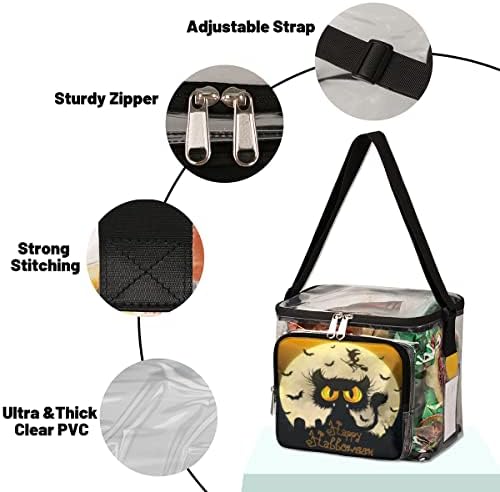 Happy Halloween Clear Bag Stadium odobrena torba sa ručkama Cat Party transparentna torba preko