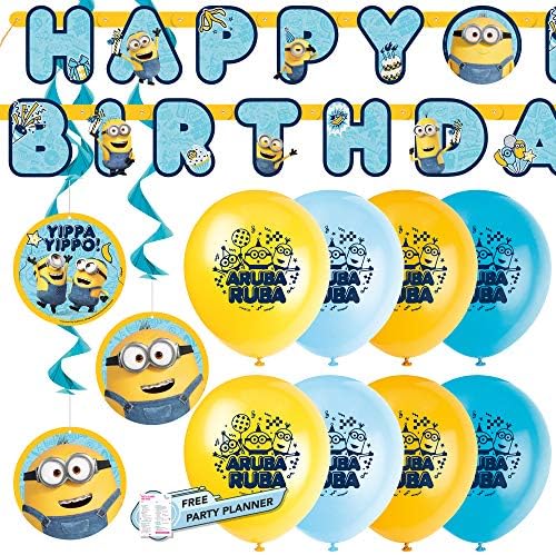 Unique Minions Happy Birthday Decorations Party Bundle / Banner | baloni, viseći Twirls | filmska tema
