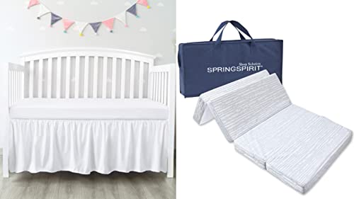 SPRINGSPIRIT krevetić suknja bijeli Ruffle za djevojčice i djevojčice & amp; vodootporni krevetić