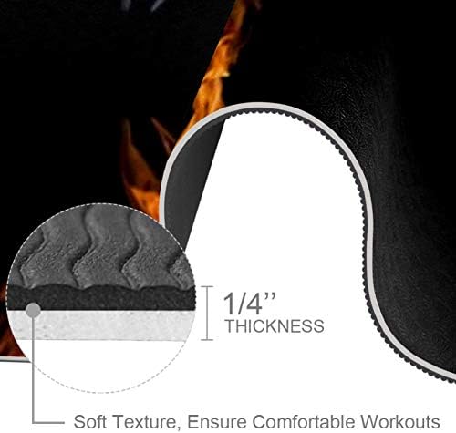 Siebzeh Bird Fire Water Black Premium Thick Yoga Mat Eco Friendly Rubber Health & amp; fitnes Non