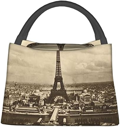 Evealyn Vintage Paris Eiffelov Toranj Štampana Kutija Za Ručak Prijenosna Multifunkcionalna Termoizolacijska