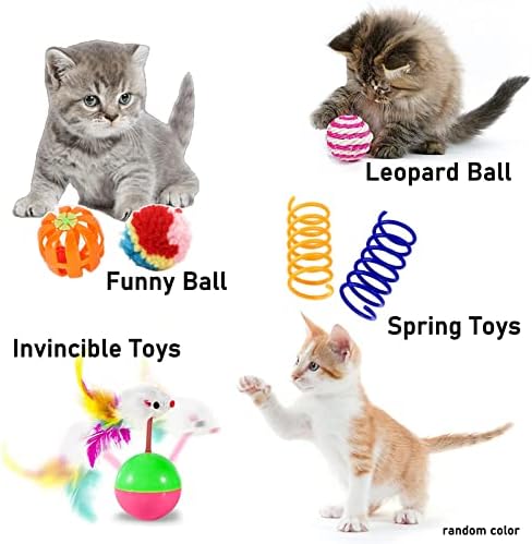 Maiguangta 20 kom asortiman cat Toys - cat tunel, mačja trava igračke,pero Teaser, miševi, šarene lopte & zvona. Savršeno za mačiće, mačke i štence!
