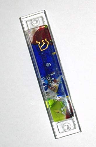 Prikupljanje trendova Murano Glass Handmade Mezuzah futrola sa 6,5 ​​cm Smješka tamno plava Murrina