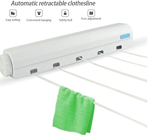 Eyhlkm Zidni nosač 4/5 linija za odjeću uvlačivo vješalište za pranje rublja unutarnje vanjske odjeće za sušenje