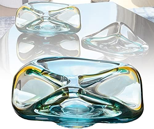Stil Art Glass Dekorativne zdjelice, visokokvalitetne zdjelice za odbojnu posudu za odbojne boje, zadebljani materijal, ukrasne zdjele za središnje dijelove, hladan dizajn, ukrase kućnog stola, četvorke