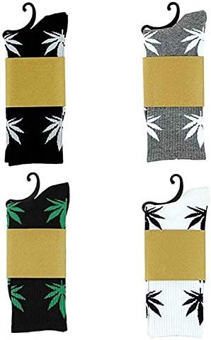 Century Star Unisex 1/3/4/5 Pack Maple Maple Marihuana Pamučne čarape Debele korovske čarape Crew