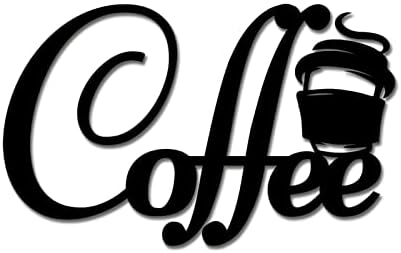 Znak kafe, metalni izrez - Zidni zid - 3D reč Art Dom akcentni dekor, kava Metalna zidna ploča, viseći znak za