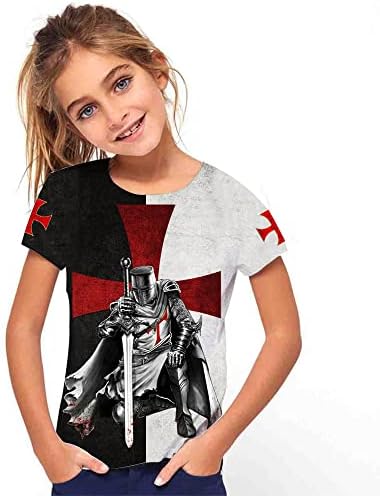 Fiveearl Crusader Knight majice, Print 3D smiješna grafika Crusader Knight majica, mladi Dječaci Djevojčice