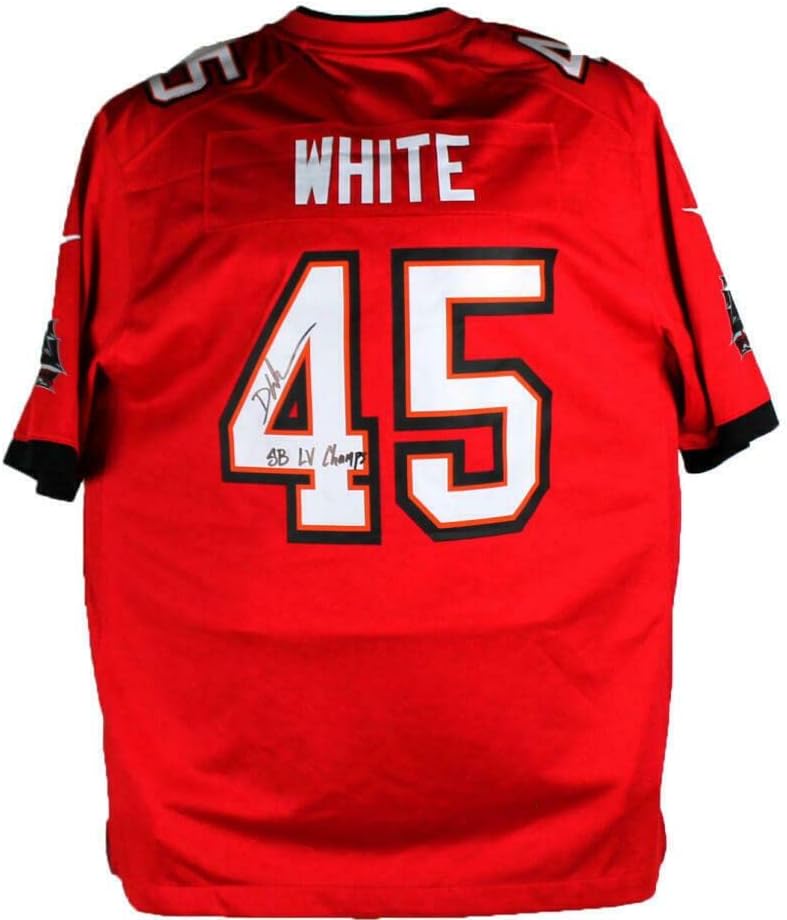 Devin White Autographing Crveni Nike Autentični SB Patch dres sa insc-beckettw holo - autogramirani NFL