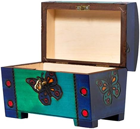Artisan sow poljski ručno rađeni prtljažnik sa drvenim kutijom noge, uključujući zaključavanje i ključ, sa crvenom unutrašnjošću, savršenim za čuvanje i posebne predmete