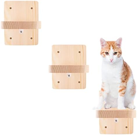 3 kom nadogradite police za mačke zidna drvena polica za mačke, Kitty aktivnost zidne stepenice za penjače mačići
