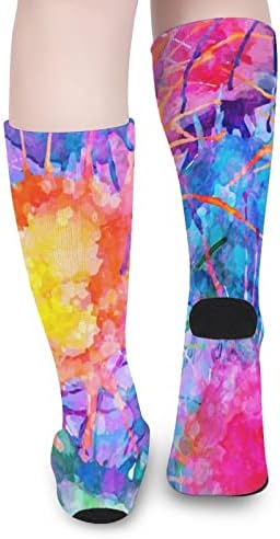 WEEDKEYCAT Sažetak boja Splash Crew čarape novost Funny Print grafički Casual umjerena Debljina za proljeće