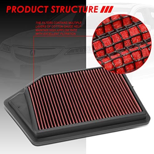 Crveni panel za filtriranje zraka za pranje zraka Kompatibilan je sa Acura TLX Honda Accord 2.4L L4 13-20