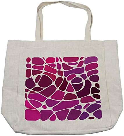 Ambesonne ljubičasta i ružičasta torba za kupovinu, apstraktni mozaik sa vitražom savremeni digitalni dizajn,