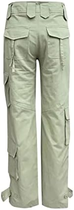 Zlovhe bijele teretne hlače za žene, žene ženske baggy teretne hlače sa džepovima širine pantalone