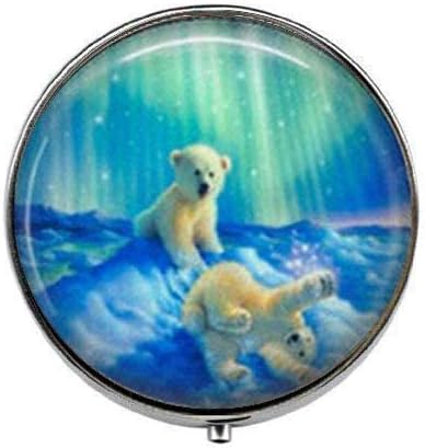 Polarni medvjedi mladunci koji se igraju u snijegu - Art foto kutija - kutija za tabletu - kutija za staklenu