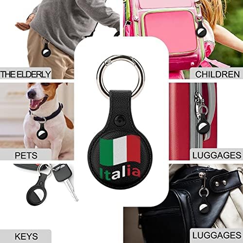 Italija Italija italijanska zaštitna futrola za zastavu kompatibilna za AirTag držač lokatora protiv gubitka s privjeskom za ključeve za ovratnik za prtljag u novčaniku Cat Dog Pets