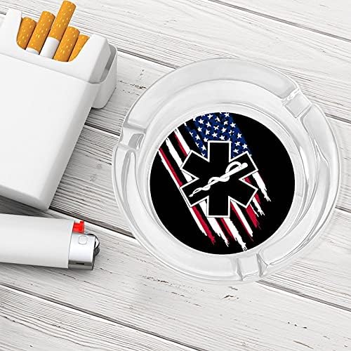 Američka zastava EMS Star of Life Emt Paramedic Medic Crystal pepeljasti cigarete i cigari pepeo Držač za stakleni
