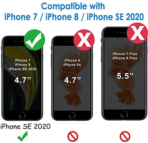 KUDEX iPhone SE 2020 slučaj sa držačem kartice,iPhone 8 novčanik slučaj, koverta dizajn koža Flip Folio Magnetic