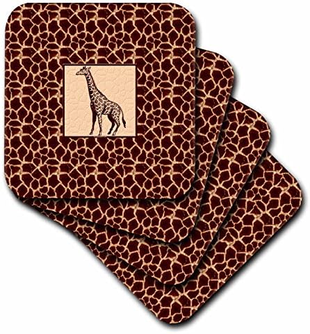 3Droza CST_38689_3 Giraffe Print s žiraffE keramičkim pločicama, set od 4