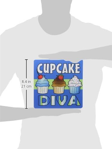 3Droza LLC 8 x 8 x 0,25 inča jastučić za miš, cupcake diva kawaii kolači plavi