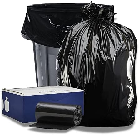 Plasticplace 55-60 galona vrećice za smeće │ 1,5 mil │ crna teška kažnjava za smeće │ 38 x 58