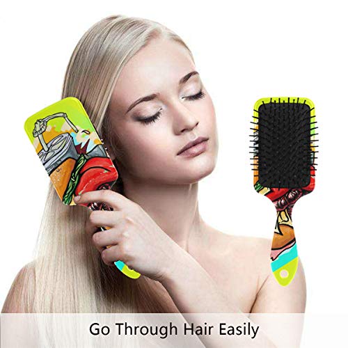 Vipsk četkica za kosu za kosu, plastični šareni grafiti, pogodna dobra masaža i antitatska