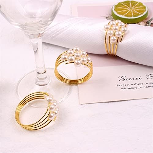 Zhuhw Pearl ubrus prsten za spavanje salvete Metalna prstena za ubrus vjenčani restoran