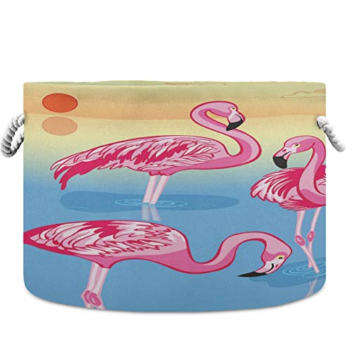 Vissunny Pink Flamingo Sunset Praonica rublja košare za odlaganje tkanina kutija za odlaganje košara