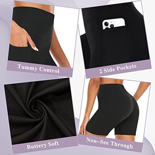 Groteen 5 biciklističke gaćice sa džepovima za žene - visokog struka Tummy Control Spandex Thats za jogu trčanje