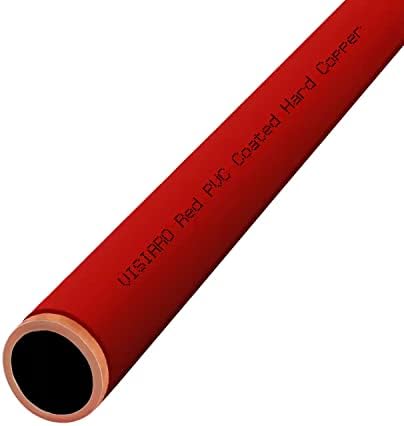 Visiaro Crvena PVC presvučena tvrdom kobra, 10ft, vanjski dija 10 mm, debljina zida 19 SWG, 2 mm PVC