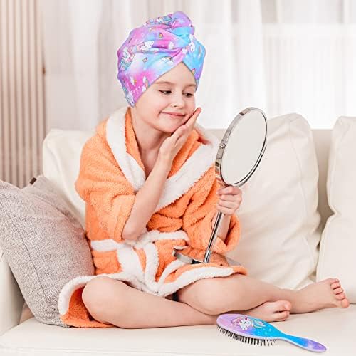 FIOBEE ručnik za kosu od mikrovlakana za djecu, 2 paketa ručnik za sušenje kose turbani za kosu za djecu