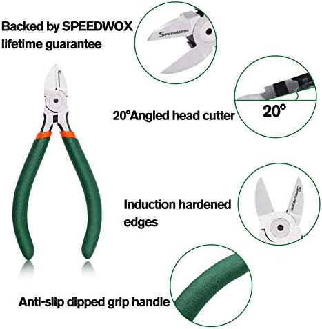 SPEEDWOX Mini rezači sa ispiranjem 4,5 inča bočni rezači sa žičanim rezačima sa oprugom funkcionalni precizni alati za sečenje elektroničkih žica nakit uradi sam i ručno rađen