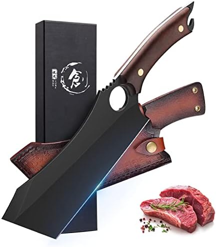Nož za otkoštavanje mesa, 10-inčni crni nož za otkoštavanje mesa, mesarski nož za kuhanje, oštar kuhinjski