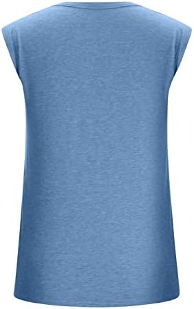 OPLXUO ženski ljetni grafički vrhovi rezervoara, Ležerne prilike sa labavim t majicama V-izreznim rezervoarima