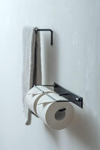 POSH WING 63948 Držač za toaletni papir, dvostruka, crna, W 11.8 x D 2,9 x h 2,0 inča (30 x 7,4 x 5