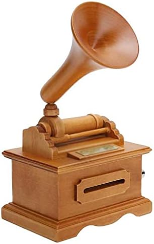Lhllhl Wooden Music Box Gramophone Music Box Vintage Ručna ručica Muzička kutija DIY Ballerin Styler Rođendan