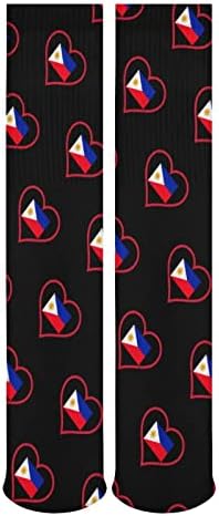 Volim Filipine crvene srčane cijevi čarape za čarape posade prozračne atletske čarape čarape na