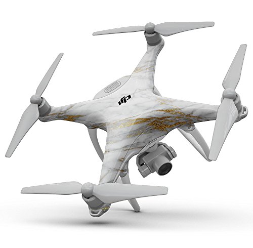 Dizajn Skinz Design Skinz mramor i digitalna zlatna folija V4 Full-Body Wrap naljepnica Komplet kože kompatibilan sa Drone Dji Phantom 4 Pro