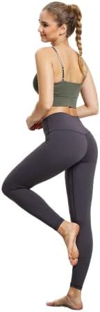 Enyur High Strukske gamaše sa džepovima za žene meke crne tajice za kontrolu trbuha Yoga hlače za trčanje