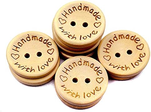 100 kom ručno ručno ručno ručno s ljubavlju Drveni gumb Drvo ukrasni gumb za diy Craft Pribor za šivanje uljepšavanja