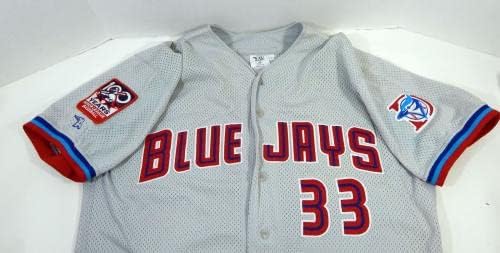 2001 Dunedin Blue Jays 33 Igra Izdana siva Jersey 100 godina Patch 48 DP15882 - Igra Polovni MLB dresovi
