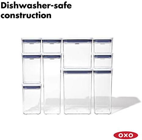 OXO Dobro koštac 10-komad POP kontejner Set & Dobro koštac 6 komad veliki kanister Set sa mjerice, 4.4 qt svaki, bijeli