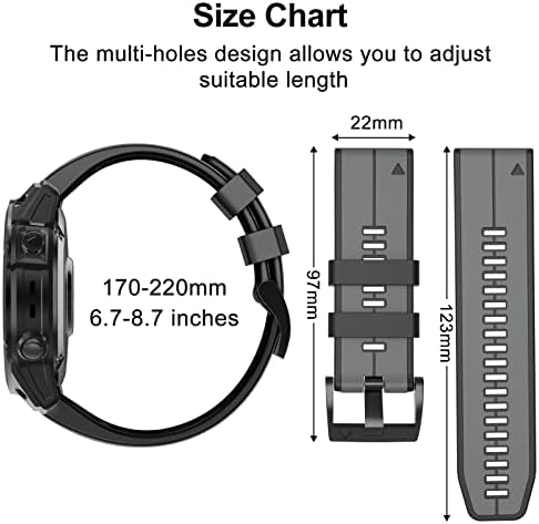 Isabake kompatibilan s fenix 5 Watch Band, Easy Fit 22mm opseg za Fenix ​​5 Plus / Fenix ​​6 / FERERUNNER